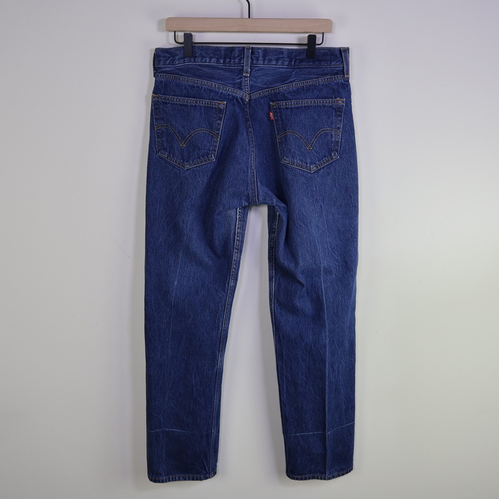 2008 Levis 501 Original Straight Leg Jeans 36x34 Blue Denim Button Fly - Picture 2 of 13
